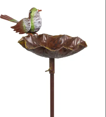 Image de Moritz Vogeltränke Garten Oiseau vert 17 x 28 x 118 cm pour l'extérieur Décoration de jardin Figure d'animal