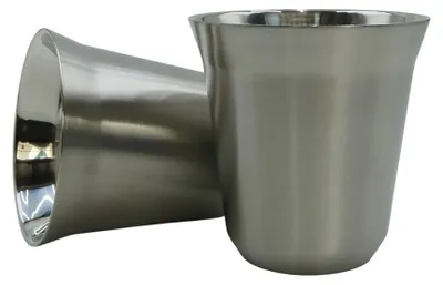 Espressotassen 160 ml, 2er Set, doppelwandig, Edelstahl