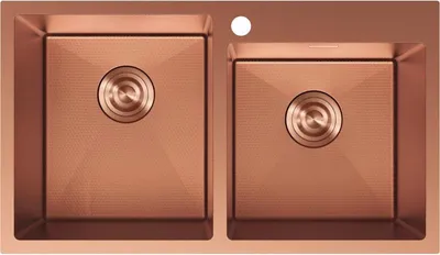 Produktbild von Mexen Xorin Spüle aus Edelstahl, 2-Kammern, 780 x 450 mm, Kupfer HC - 6441782000-65HC
