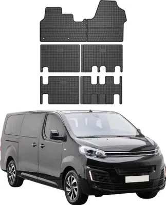 Produktbild von Fußmatten & Kofferraumwanne Set für Citroen Jumpy 2016-2025 Gummi 3D TPE Schwarz