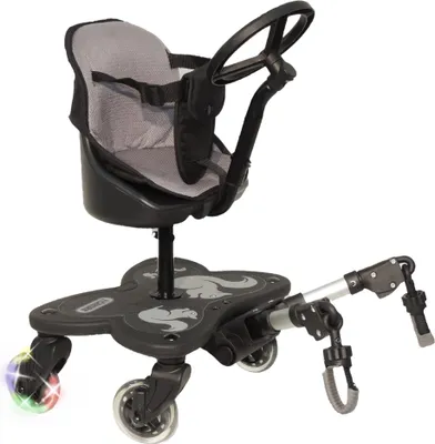 Produktbild von EICHHORN Kinderwagen Geschwisterboard Cozy C-Rider mit Sitz und Spiel-Lenkrad für Kinder ab 12 Monaten bis 25 kg (4 Räder), 20 cm Sitzfläche 4 Räder mit Sitz