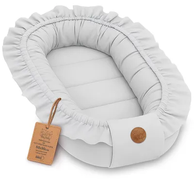 Immagine prodotto di Nido di cotone per coccole per neonato 90x50 cm - nido culla bozzolo tessuto pile grigio