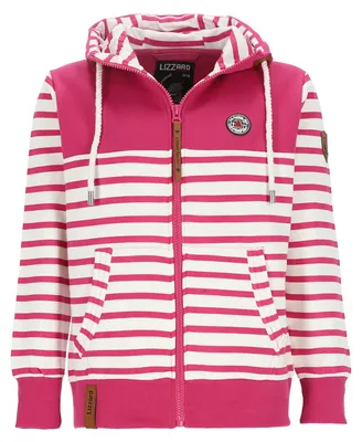 Produktbild von Lizzard Sports Damen Sweatjacke im Streifen-Uni-Mix - Kapuzenjacke mit Reißverschluss in Pink-Pink-White Größe XXL