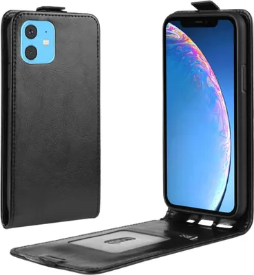 Produktbild von Flip Case Handyhülle für iPhone 11 Pro Vertikal Schutzhülle Tasche Cover Schwarz Bumper Smartphone Kartensteckplatz-Kreditkarte-Geldscheine EC-Karte Bank-Karte