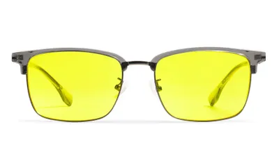 Produktbild von Starke Bildschirmbrille mit Gelbfilter – 84% Blaulichtschutz, Halbrand-Design gegen müde Augen