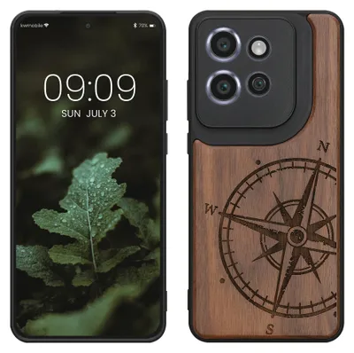 Produktbild von kwmobile Handyhülle für Motorola Edge 60 Neo / 50 Neo / ThinkPhone 25 Hülle Holz - Case mit TPU Bumper - Stoßfestes Hardcase - Schutzhülle Cover in