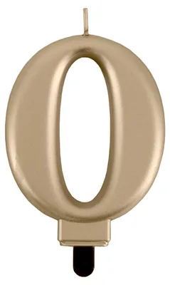 Produktbild von Geburtstagskerze Zahl 0 Metallic Gold Zahlenkerze Tortenkerze Kuchenkerze Geburtstag Deko