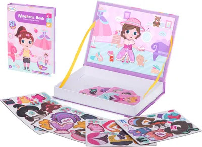 Obrázok produktu pre Aga Magnetické puzzle obliekanie bábiky 51 dielikov Ružová