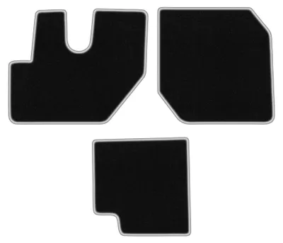 Productafbeelding van Velours automatten voor Renault D. vanaf 2013 – 3-delig, zwart/zilver, op maat – Wielganizator CARLUX