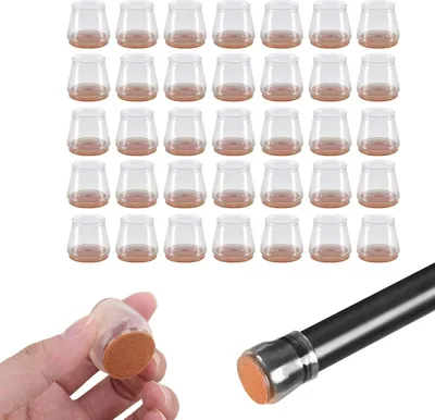 Produktbild von 35 Stuhlbeinschoner für Stühle mit 16-22 mm Durchmesser, Silikon-Stuhlgleiter, Stuhlbeinschoner mit Filzgleitern, reduzieren Geräusche und verhindern Kratzer, für Hartholz- und Fliesenböden