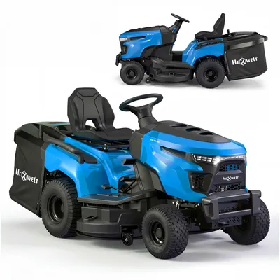 Image de Tracteur tondeuse | Hexwelt HW-TR-452 | 452 cm³ | 9,2 kW | 97 cm largeur de coupe | 150 L bac de ramassage | mulching | éjection latérale
