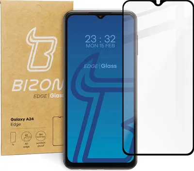 Produktbild von Bizon Glass Edge Panzerglas für Galaxy A24 4G, Schwarz