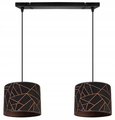 Produktbild von Kronleuchter Pendelleuchte mit Kupfer Muster – Moderne Hängelampe mit Lampenschirm, Deckenlampe für Wohnzimmer und Esszimmer