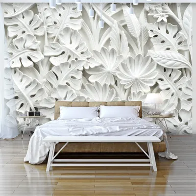 Produktbild von Fototapete selbstklebend 3d Effekt 343x256 cm Tapete Wandtapete Wandbilder Klebefolie Dekofolie Tapetenfolie Wand Dekoration Wohnzimmer - Blätter f-B-0038-a-a