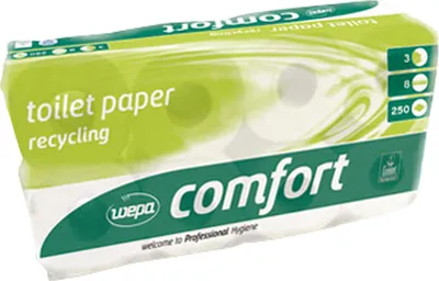Produktbild von wepa Toilettenpapier Comfort 2-lagig hochweiß 8 Rollen á 250 Blatt