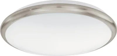 Produktbild von EGLO LED Deckenlampe Manilva, Deckenleuchte, Wandlampe mit Dekoring in Matt-Nickel, Material: Stahl und Kunststoff, Farbe: Nickel matt, weiß, Ø: 30 cm