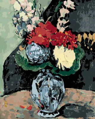 Produktbild von Zuty - Malen nach Zahlen - DAHLIEN IN EINER DELFTER VASE (P. CÉZANNE), 40x50 cm, ohne Keilrahmen