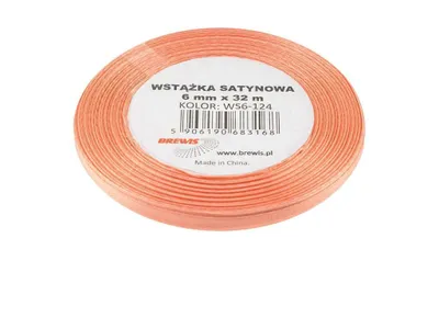 Imagen del producto de Cinta de satén color salmón, de 6 mm de ancho y 32 metros de largo