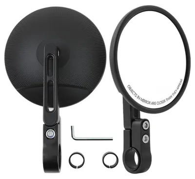 Immagine prodotto di Specchietto retrovisore per manubrio, omologato, rotazione a 360°, forma rotonda, adatto per moto, scooter, ATV, scooter elettrici