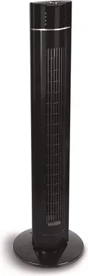 Produktbild von JUNG LIFETIME Ventilator leise mit Fernbedienung & Timer 107cm schwarz/silber, 60W, ENERGIESPAREND, 75° Oszillation, Lüfter Standventilator für Schlaf