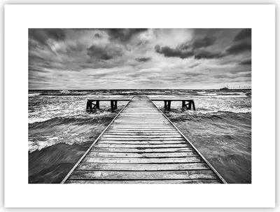 Produktbild von Poster - Poster ohne Rahmen - Brücke Meer Welle - 40x30 cm - Wand Bild - Wanddeko - Wandbilder - Kunstposter - Wandposter - Bilder - Kunstdruck - Wanddekoration - Wandbild - P2XAA40x30-3637
