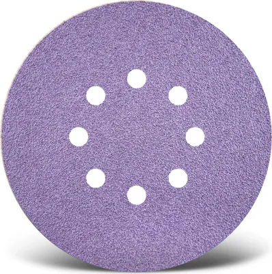 Produktbild von MENZER Purple HD Klett-Schleifscheiben, 150 mm, 8-Loch, f. Exzenterschleifer, Keramik-Mix (50 Stk.) K100