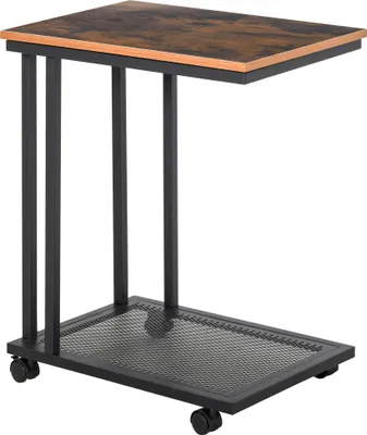 Produktbild von HOMCOM Beistelltisch rollbar Couchtisch Nebentisch Ablagetisch Servierwagen