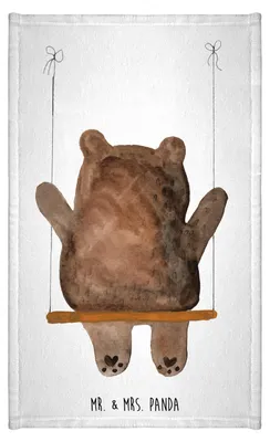 Produktbild von Mr. & Mrs. Panda Handtuch Bär Schaukel - Weiß - Geschenk, Mini-Handtuch, Teddy, Klein, Frotteetuch, gäste wc, Frotteehandtuch