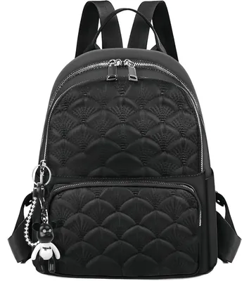 Produktbild von Rucksack Damen Klein Wasserdicht Nylon Schwarz 30x28x12cm