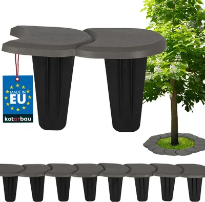 Produktbild von KOTARBAU® Rasenkante Beeteinfassung 3,8 m Beetumrandung Wurzelsperre Gartenzaun Palisaden Kunststoff Grau