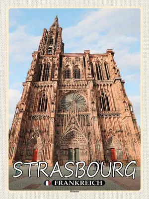 Produktbild von vianmo Holzschild 40x30 cm Strasbourg Frankreich Münster