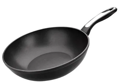 Obrázok produktu pre Wok, Wok, liate hliníkové, čierne, Ø 28 cm, okrúhle, výška: 8 cm