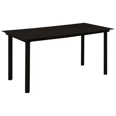 Image de vidaXL Table de jardin noire 150x80x74 cm acier et verre