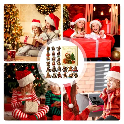 Produktbild von Adventskalender | Countdown bis Weihnachten | 2D Acryl Dekoration | 24 Tage für Tierliebhaber