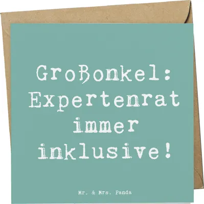 Produktbild von Mr. & Mrs. Panda Klappkarte Spruch Großonkel Rat - Meeresbrise - Geschenk, Erfahrung, Familie, Verwandte, Ratgeber, faltkarte, Glückwunschkarte, Verwandtschaftsbeziehung