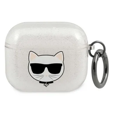 Obrázek produktu pro Karl Lagerfeld Choupette Head Glitter - pouzdro na AirPods 3 (stbrn)
