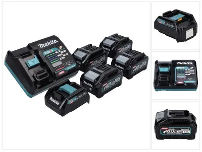 Imagen del producto de Kit de alimentación Makita 40 V máx. con 4 baterías BL 4040 4,0 Ah XGT + cargador rápido DC 40 RA XGT LXT + adaptador de carga ADP10
