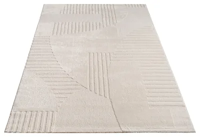 Produktbild von Paco Home Teppich Wohnzimmer Schlafzimmer Kurzflor Skandinavisch Einfarbig 3D Effekt Weich 240x340 cm