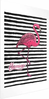 Produktbild von Posterpapier Poster - Black Stripes and Flamingo 21x30 cm Tiere g-C-0120-ao-a