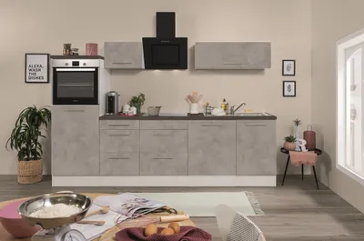 Produktbild von Küche Küchenzeile Küchenblock  Beton Amanda 280 cm Respekta Premium