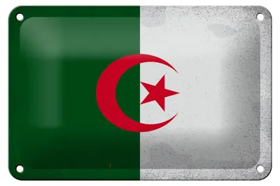 Produktbild von Blechschild Flagge Algerien 18x12cm Flag Algeria Vintage
