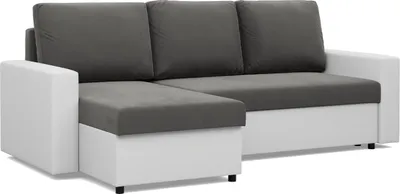 Produktbild von Ecksofa mit Schlaffunktion LUNA, Universelle Seite, Dunkelgrau + Grau
