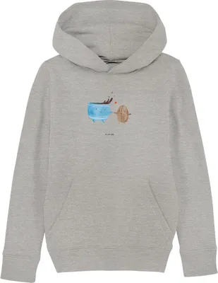 Produktbild von Mr. & Mrs. Panda Kinderpullover Kaffee Bohne 7-8 Jahre (122/128) - Heather Grey - Geschenk, Glück, Lustige Sprüche, Pullover, Hoodie, Genuss, Sweater, Kinderbekleidung
