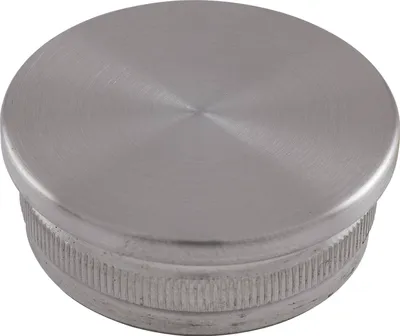 Produktbild von ECONOMY Rändelkappe flach hohl, Rohr ø 42,4 x 2 mm,Edelstahl geschliffen V2A