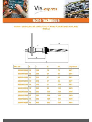 Produktbild von Stockschrauben mit Adapterblech Mit Montageplatte 10x180 Edelstahl A2