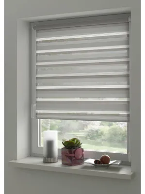 Produktbild von Gardinia EasyFix Doppelrollo grau 90 x 150 cm