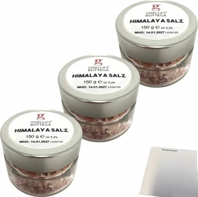 Produktbild von Gisellas Bottega Bergsalz Typ  3er Pack (3x150g Glas) + usy Block