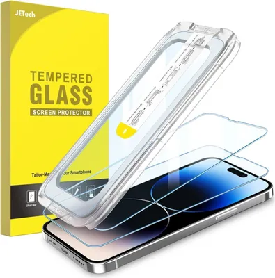 Produktbild von Schutzfolie für iPhone 14 Pro Max 6,7 Zoll, Panzer Glas Displayschutz, HD Klar, 2 Stück