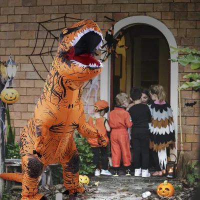 Immagine prodotto di Jopassy Costume gonfiabile Dinosauro Adulto T-Rex Bambini Halloween Costume Dino