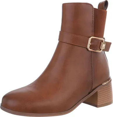 Produktbild von Ital-Design Damen Stiefeletten Klassische Stiefeletten  Textiloptik, Lederoptik Klassische Stiefeletten 87214634 Camel Gr.  37